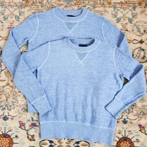 Gap, 2x Crew Neck L/S, Pull Over Sweater, Light Blue, Knit, sz 4-5